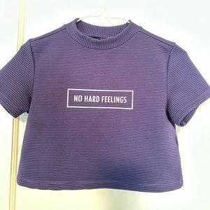 No hard feelings purple turtle neck crop top